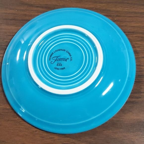 Homer Laughlin China‎ Co. Fiesta 4 Peacock Blue Saucers - Picture 6 of 11